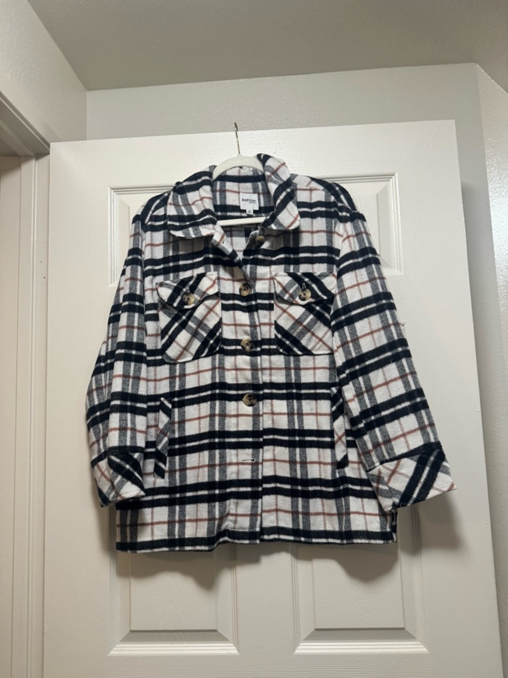 Kensie Flannel Plaid Shacket